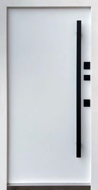 Входные двери Qdoors Елегант Коричневый / Белая шагрень + ручка-скоба 02578 фото | Dorus
