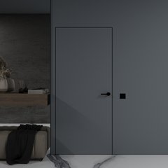Двери скрытого монтажа Danapris Alum Wood 45 грунтованные профиль с черным обкладом 00843 фото | Dorus