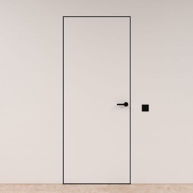 Двері прихованого монтажу Danapris Alum Wood 45 грунтовані профіль з чорним обкладом 00843 фото | Дорус