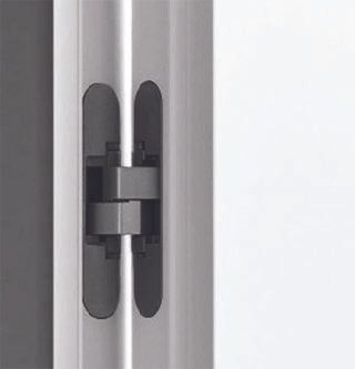 Двери скрытого монтажа Leoni door с анодированным серым торцом и рамой 01332 фото | Dorus
