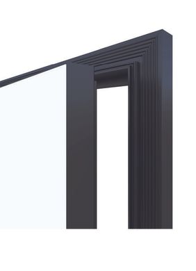 Двери скрытого монтажа Leoni door с анодированным черным торцом и рамой 01333 фото | Dorus