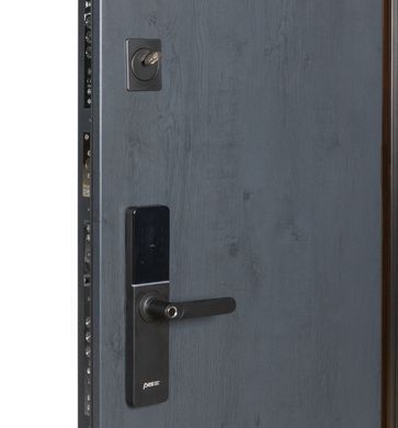 Вхідні двері Булат Термо Хаус Електро мод. 705/431 вулиця Темний антрацит / Білий атласний 02716 фото | Дорус